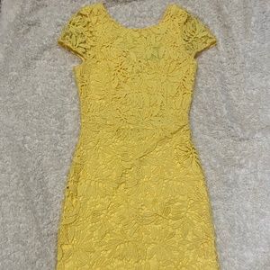 Lulu's Yellow Tight-Lace Dress